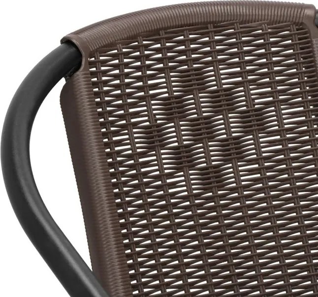 Kovová záhradná súprava Springos – 4 stoličky a stôl so sklenenou doskou