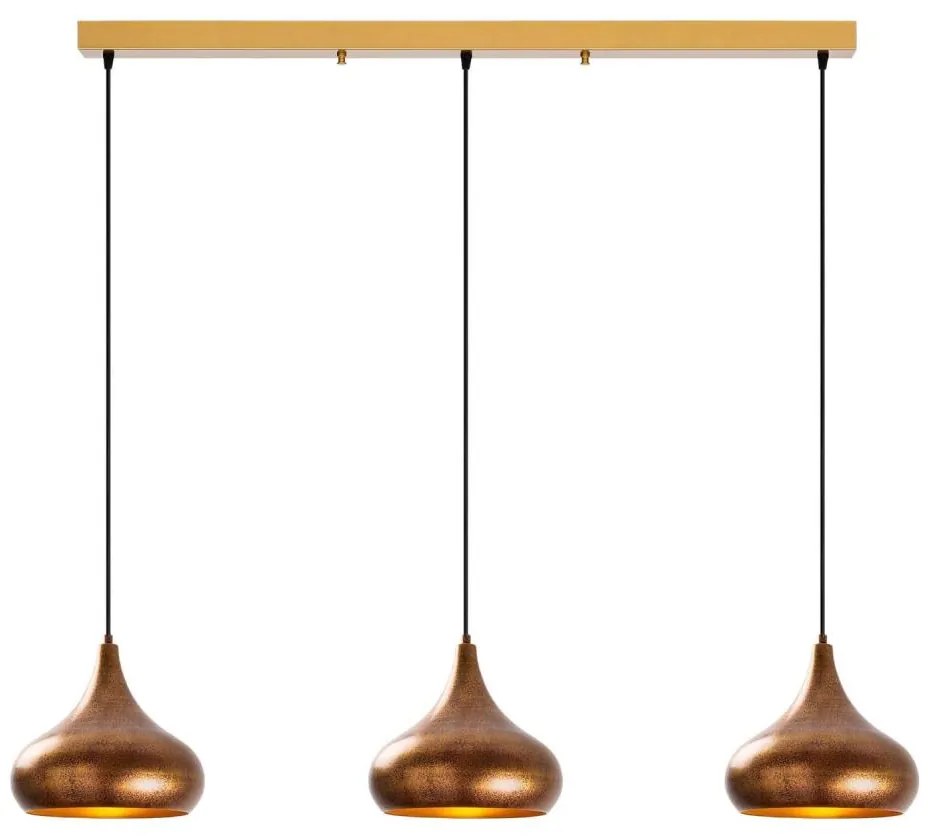 Závesný luster na lanku MUBA 3xE27/40W/230V medený