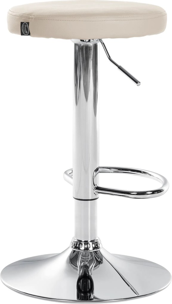 Barová stolička Ponte - koženka, chróm rám - Krémová
