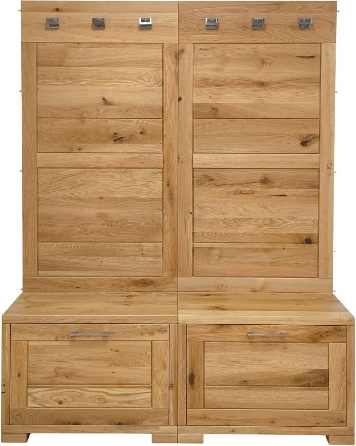 Vešiaková zostava na chodbu - 2x panel s botníkom, 150x39x194 cm