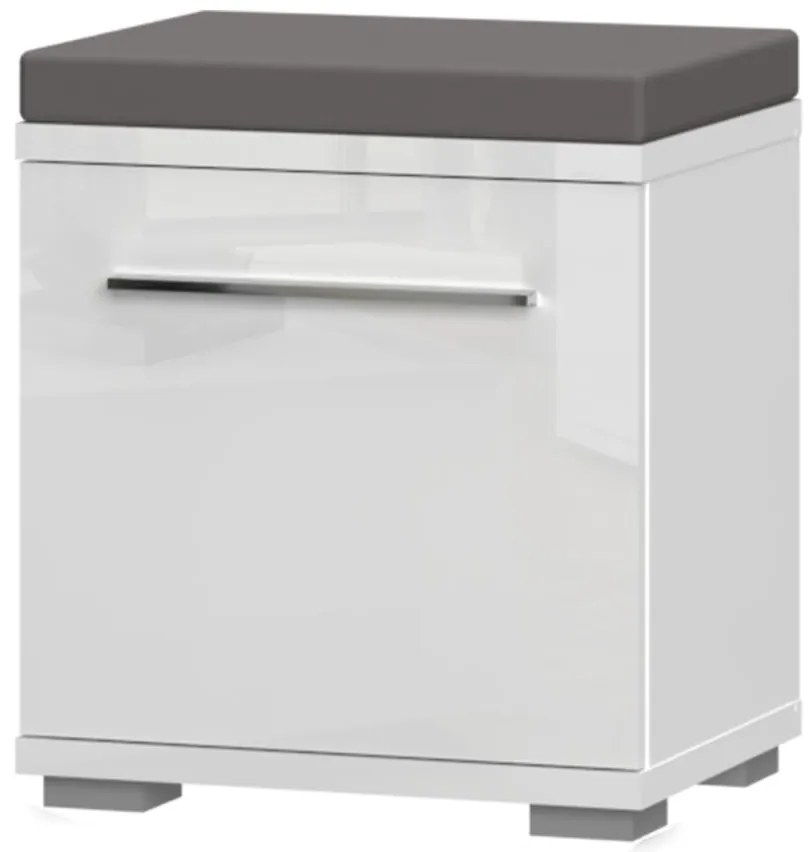 Skrinka na topánky Piano lakovaná K1 Biely Lesk