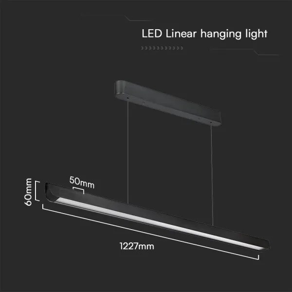 LED Luster na lanku LED/36W/230V 3000/4000/6400K čierna