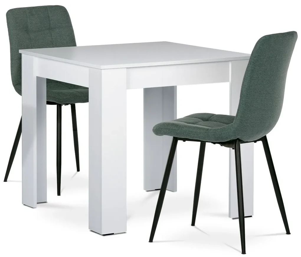 Jedálenský set z MDF s 2 stoličkami, 80 x 80 x 75cm, biely