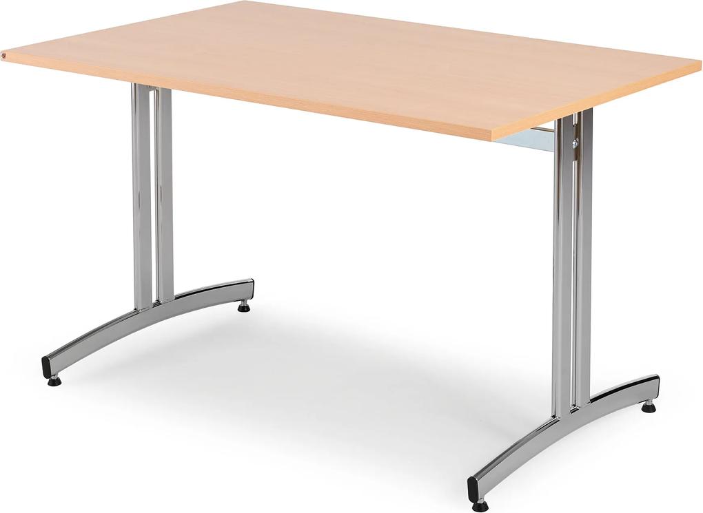 Jedálenský stôl Sanna, 1200x800 mm, buk / chróm