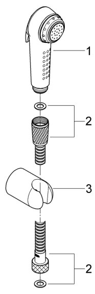 GROHE 27812IL1 - Ručná bidetová sprška TEMPESTA-F 1250 mm lesklý chróm