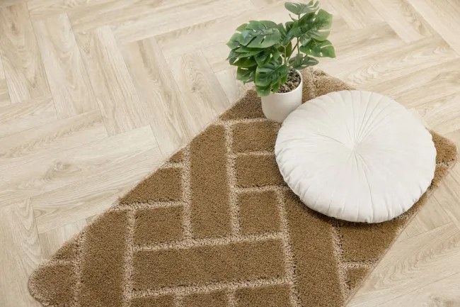 Kúpeľňový koberček Lotus béžový, tehla