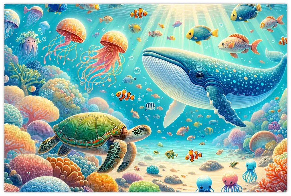 Obraz - Svet pod hladinou (90x60 cm)