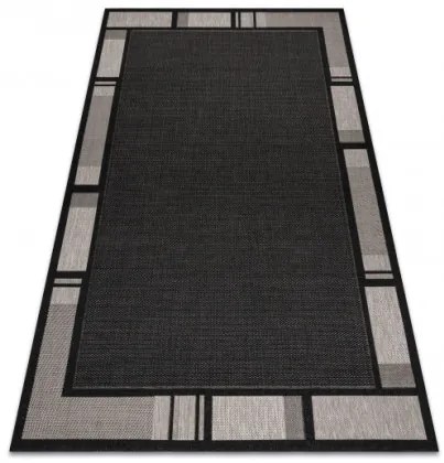 Koberec Floorlux sizal 20195 Čierno/Strieborný