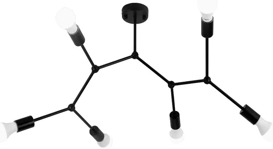 Toolight - Stropné svietidlo 6xE27 APP737-6C, čierna, OSW-08794