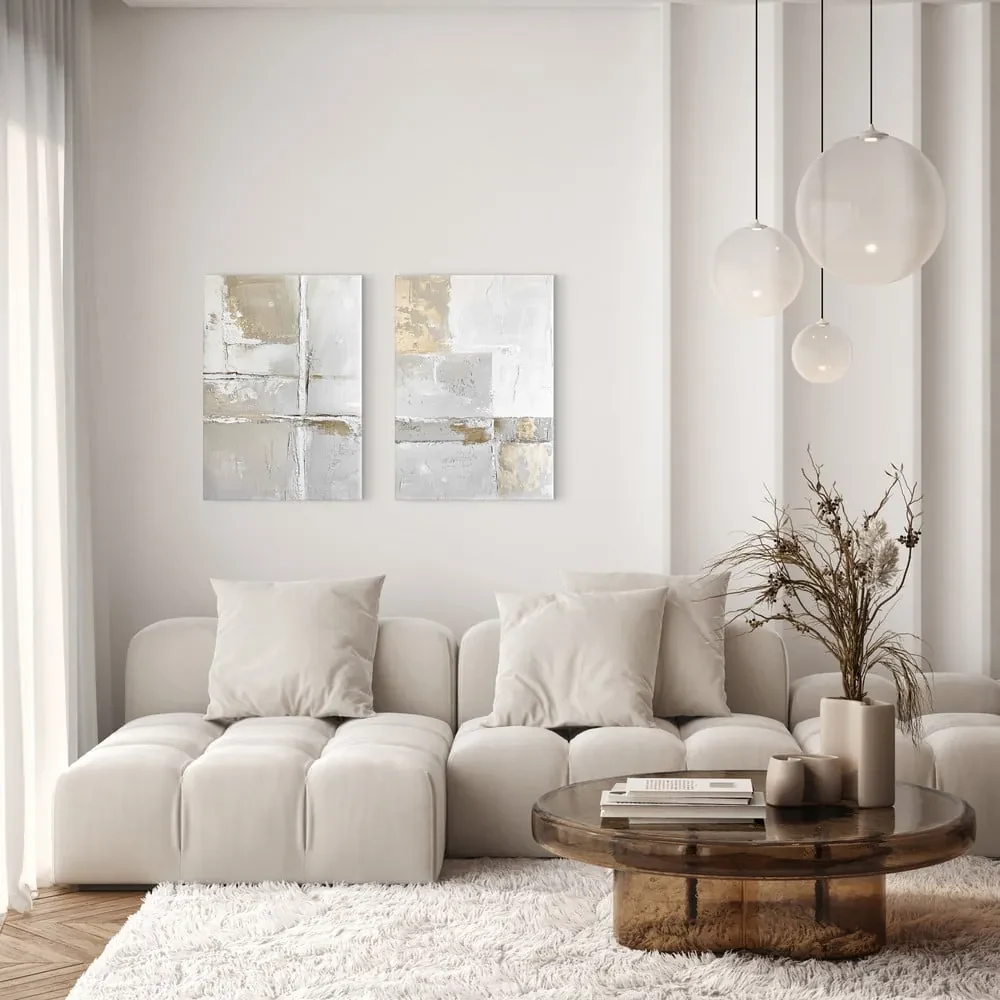 Obrazy s ručne maľovanými prvkami v súprave 2 ks 50x70 cm Sail – Styler