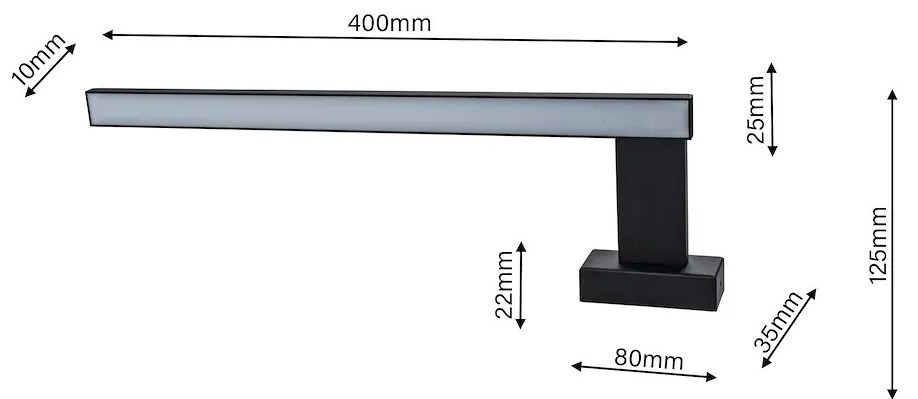 Nástenné LED svietidlo Shine L, 1x LED 11w, 4000k, (45 cm), b