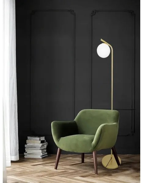 Stojacia lampa 1xG9/40W/230V zlatá/biela