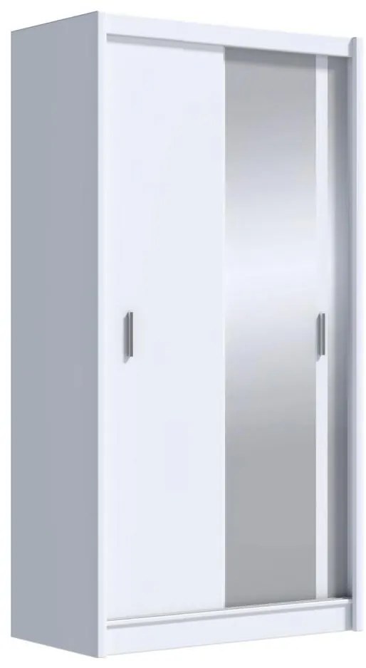 Šatní skriňa so zrkadlom SABRINA 120x215 cm biela