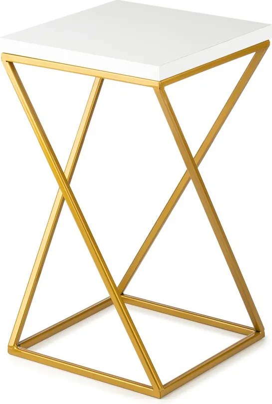 STOJAN NA KVETINÁČ LOFT7 40X24X24 CM ZLATÁ/BIELA