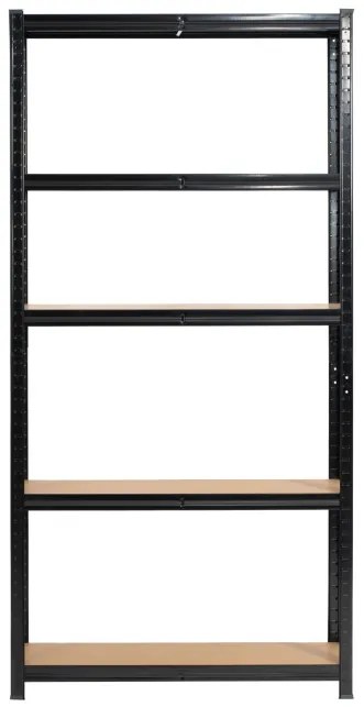 Set 2 kovových regálov 90x30x180 cm čierny