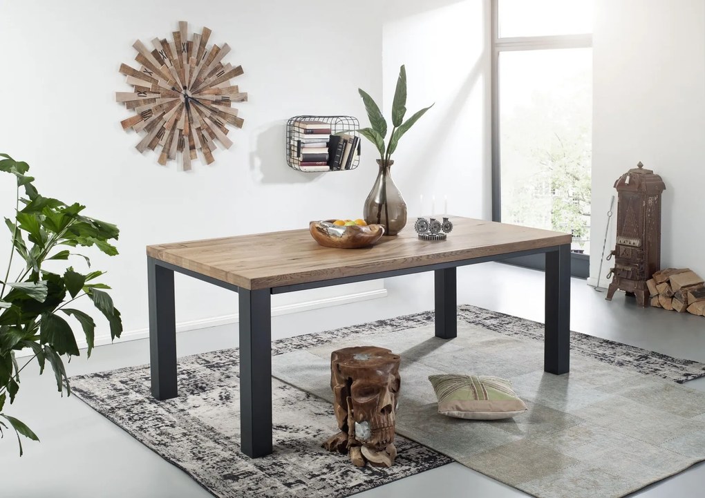 Bighome - TIROL Jedálenský stôl 220x100 cm, tmavohnedá, dub