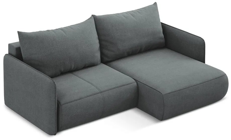 Sivá rozkladacia/s úložným priestorom rohová pohovka (pravý roh) Nanea – Makamii