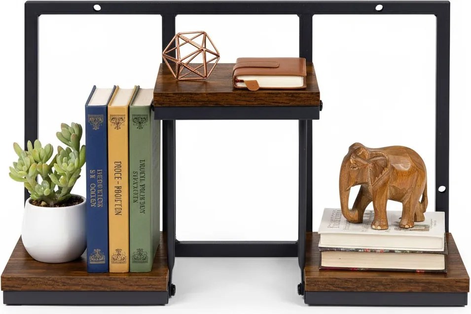 Nástěnný stojan na květiny MELODY 30x48 cm hnědý/černý