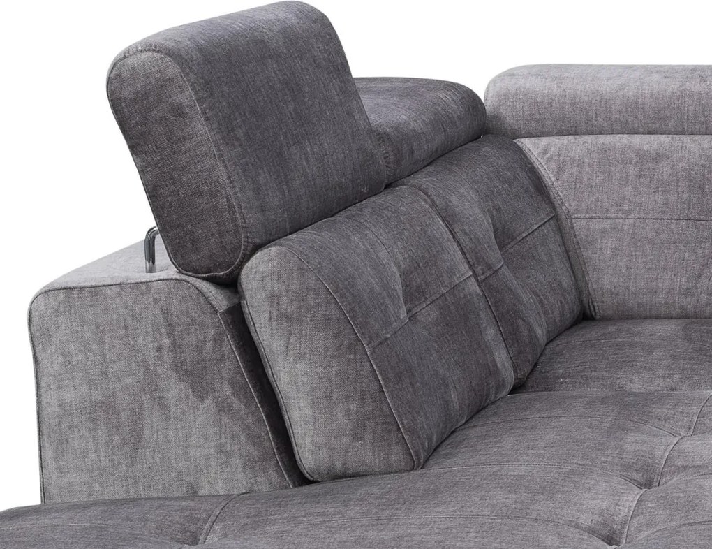 Rohová sedacia súprava Sergio, dymovo šedá látka, ľavý roh