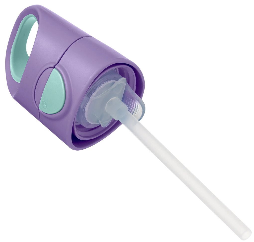 Fľaša na pitie so slamkou 450 ml - lilac pop