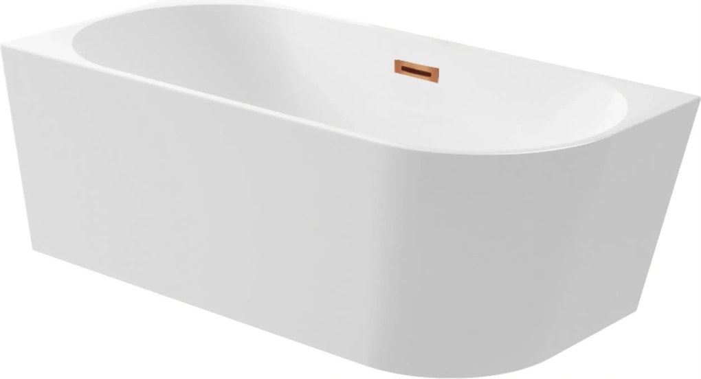 Aquauno Voľne Stojaca Rohová Vaňa Ľavá 170 x 80 cm Medený Odtok A Prepad