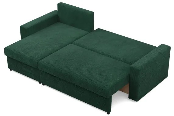 Rohová rozkladacia sedačka NEO Poso fľaškovo zelená