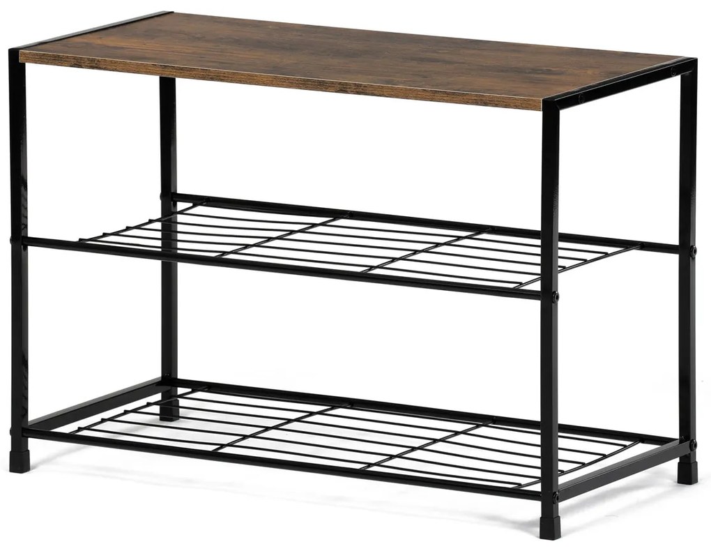 Botník dvojúrovňový Autronic GD-413 OLW – dub sonoma, 63 cm