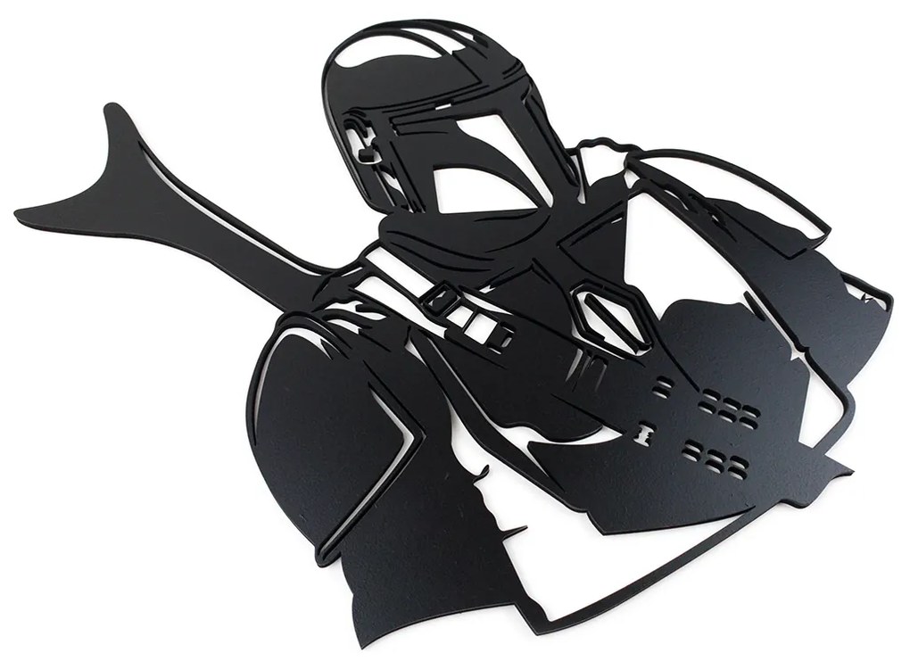 Veselá Stena Drevená nástenná dekorácia Star Wars Mandalorian čierny