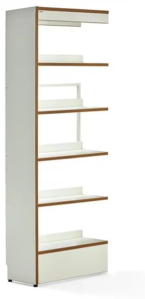 Knižnica STORY, prídavná sekcia, jednostranná, 1920x723x305 mm, 5 políc, biela