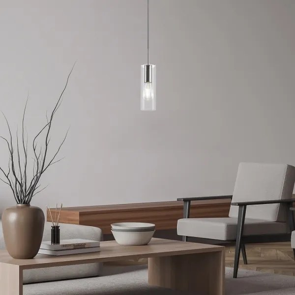 Rabalux 72048 - Luster na lanku ESTA 1xE27/40W/230V číra/chróm