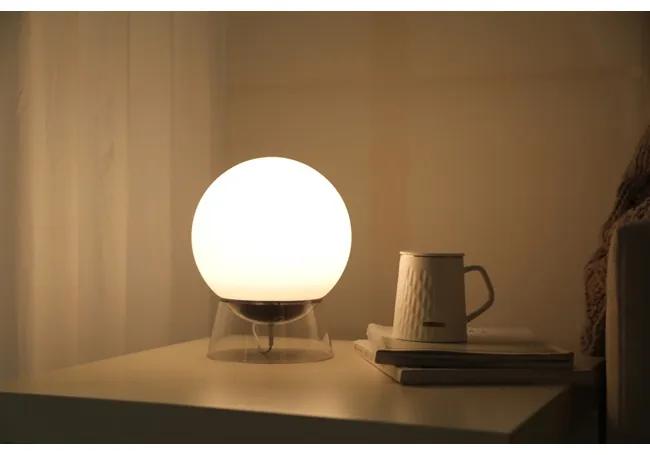 LUTEC Inteligentná stolná LED lampa GLOBE s funkciou bluetooth a RGB, 12 W, guľa