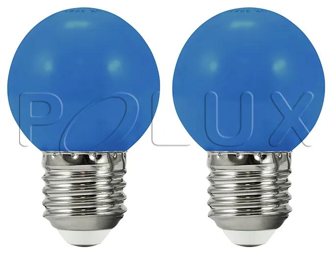 PLX 2x náhradná LED žiarovka pre svetelnú reťaz KANATA, E27, G45, 0,5W, modré svetlo