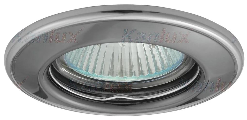 KANLUX Podhľadové bodové stropné osvetlenie DURON, 1xGX5,3, 50W, 8cm, okrúhle, strieborné, grafitové