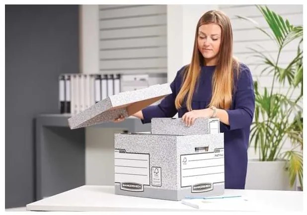 Archivačný kontajner Fellowes Bankers Box Fast Fold - 10 ks, sivá