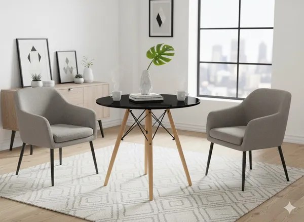 Jedálenský stôl SETTLE čierny FAT1187