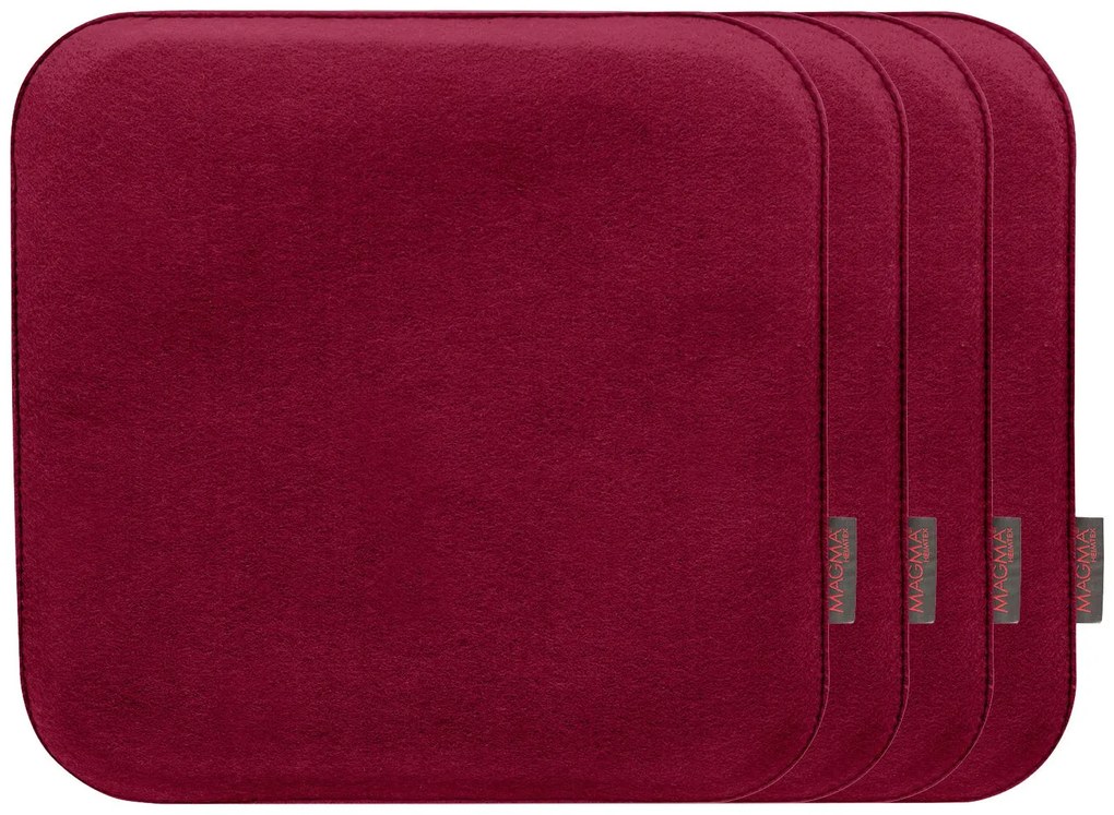 Magma Podložka na sedenie Avaro, 4 kusy (hranatý tvar, vínová)  (100247989)