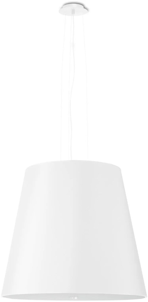 Závesné svietidlo Geneve, 1x biele textilné tienidlo, (biele sklo), (fi 50 cm)