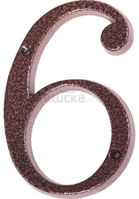 Číslo " 6 " medený antik 120mm