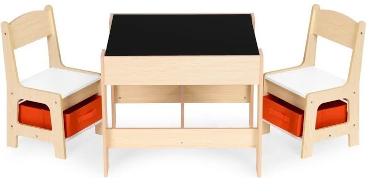 Sada nábytku pre deti stolík + 2 stoličky a kriedová tabuľa