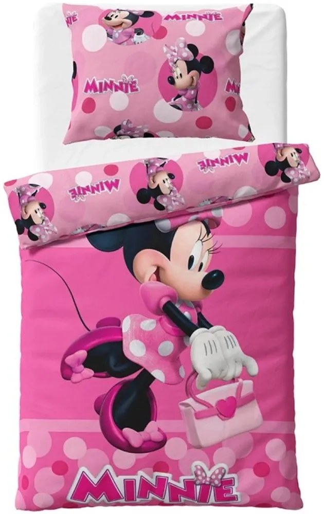 Bavlnené posteľné obliečky Minnie Mouse - motív Módna ikona - 100% bavlna - 70x90 cm + 140x200 cm