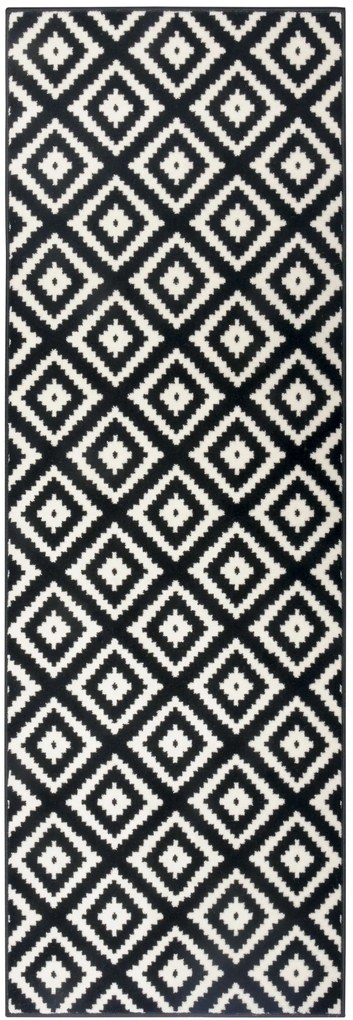 Kusový koberec Hamla 105477 Black Cream, 80x200, čiernobiela, chodba / predsieň, Hanse Home