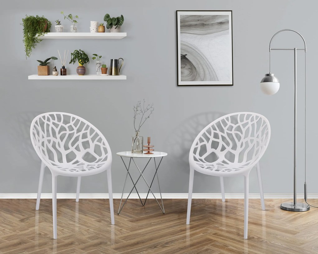 Dekorstudio Plastová dizajnová stolička ALBERO biela