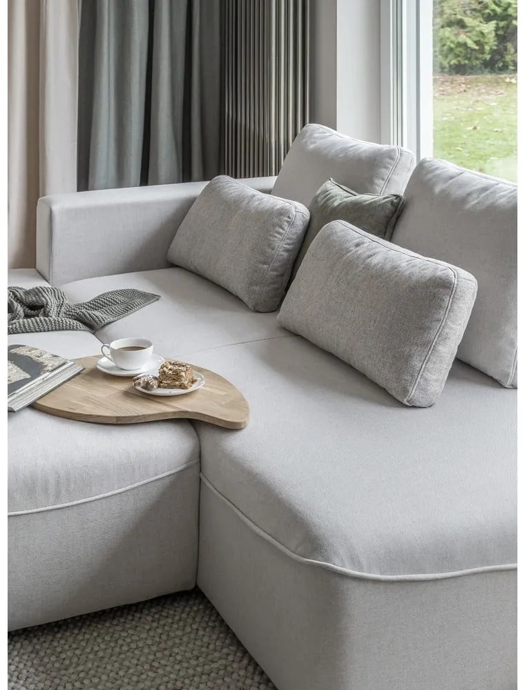 Krémovobiela rozkladacia rohová pohovka (do "U") Homely Tommy – Miuform