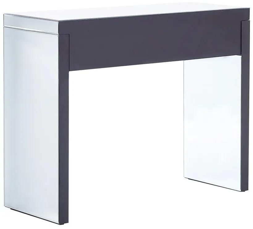 Zrkadlový konzolový stolík s 2 zásuvkami strieborný TILLY Beliani