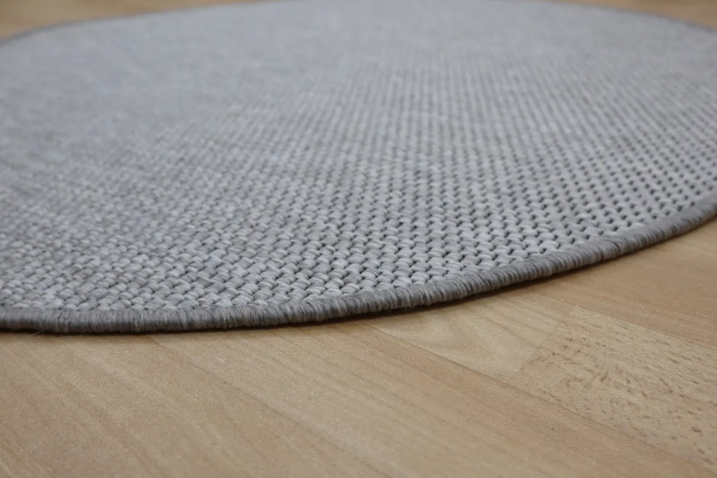 Timzo, Kusový koberec Nature platina kruh, 120x120 (priemer) kruh, šedá, chodba / predsieň