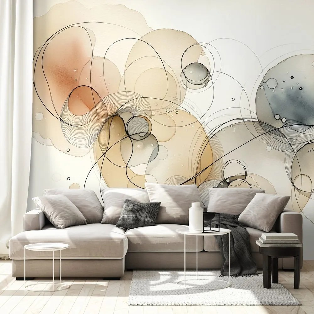 Tapeta abstraktné akvarelové kruhy