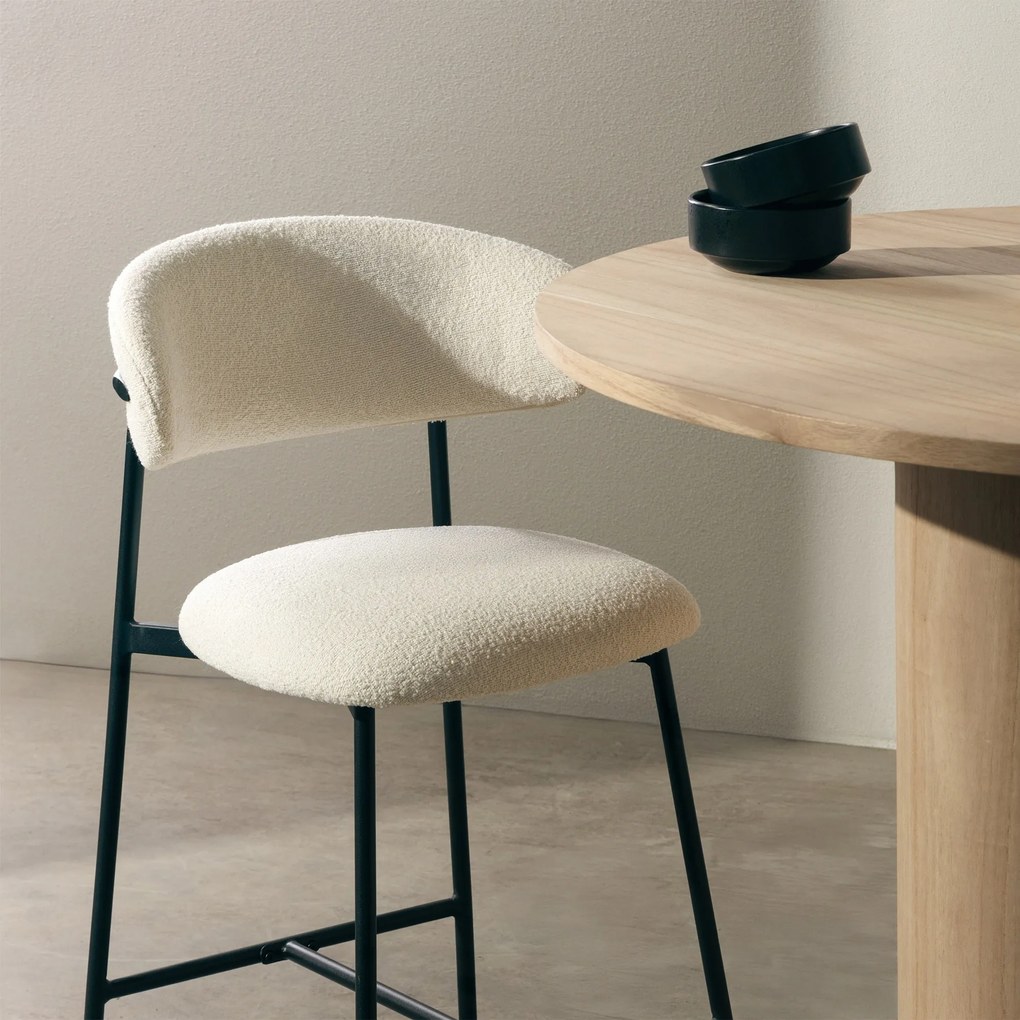 Barová židle Fresno boucle krémová