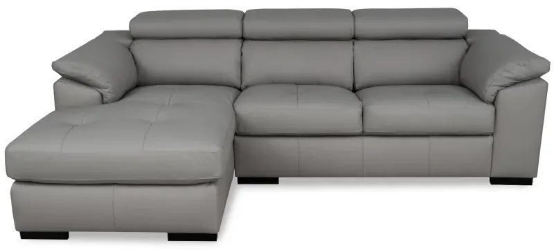 Kožená rohová sedacia súprava LOREN II, Ľavá, sivá (madras - 128 grey)