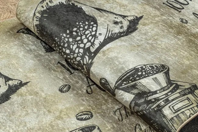 Protišmykový koberec / behúň ANDRE 2835 zelený / hnedý