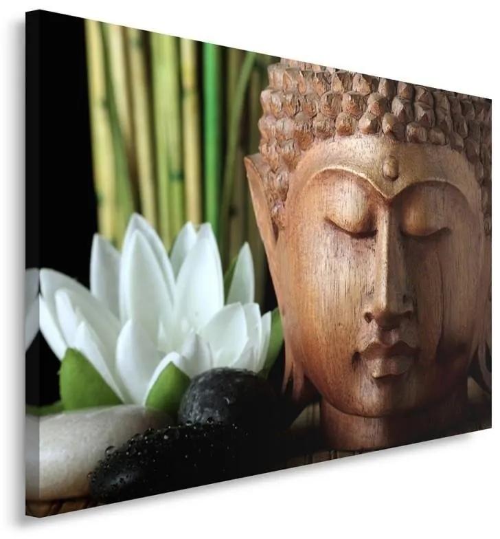 Obraz na plátně Buddha Bamboo Zen Flower - 90x60 cm